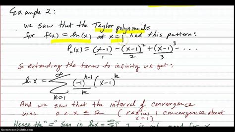 Taylor series definition, and interval of convergence - YouTube