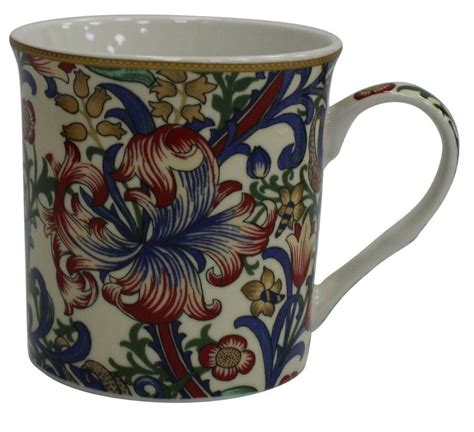 Leonardo Collection Set 4 China Coffee Mugs William Morris Golden Lily ...