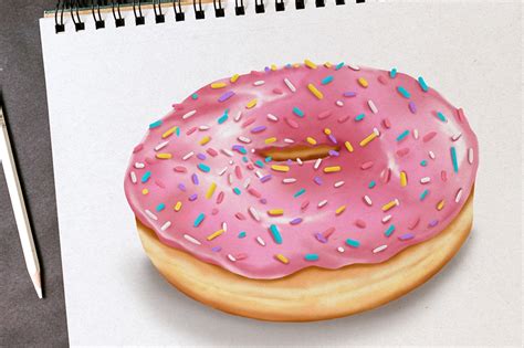 How to Draw a Donut - Simple Confectionary Illustration Guide