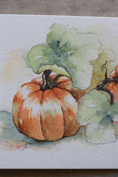 Fall Pumpkin Patch Halloween Thanksgiving by SunsetPeonies on Etsy | Fall watercolor, Watercolor ...