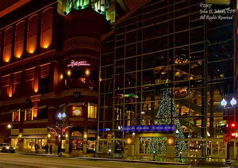 A cold evening in front of Spokane's River Park Square, Downtown ...