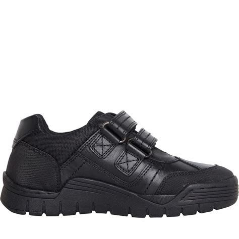 Buy Fluid Boys Leather Velcro School Shoes Black