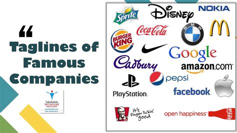 Tagline of Famous Companies/Brands - General Awareness - YouTube