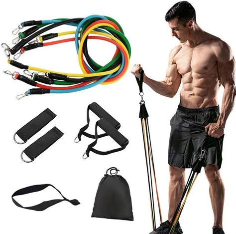 Amazon Popular Tension Rope 11 Piece Fitness Resistance Belt Set ...