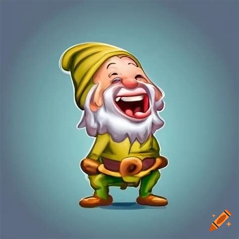 Cartoon drawing of a dwarf laughing