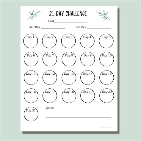 "21-Day Challenge Tracker Printable | Habit Tracker | Goal Tracker ...