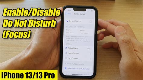 iPhone 13/13 Pro: How to Enable/Disable Do Not Disturb (Focus) - YouTube