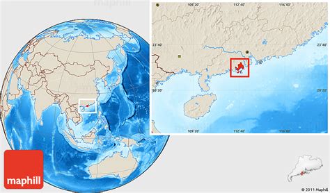 Shaded Relief Location Map of Taishan