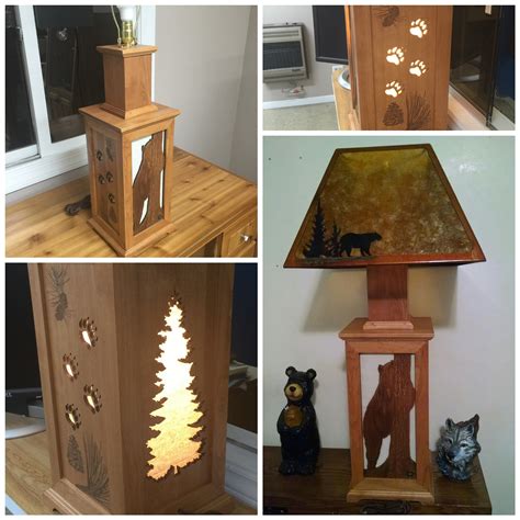 Bear lamp I was comissioned to build. Laser etched and cut. I did not ...