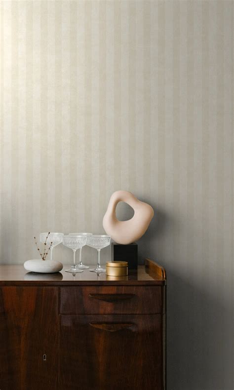 Cream Simple Geometric Stripes Wallpaper R8979 – Walls Republic US