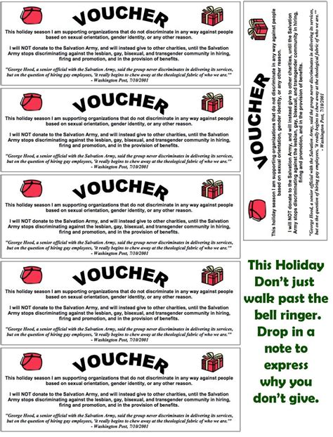 Printable Salvation Army Red Bucket vouchers. This year, don't just ...