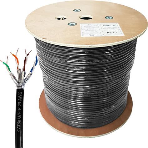 Cable blindado CAT6a de 305 m para Exteriores, Cable de Cobre Puro, núcleo sólido, 10 Gigabit ...