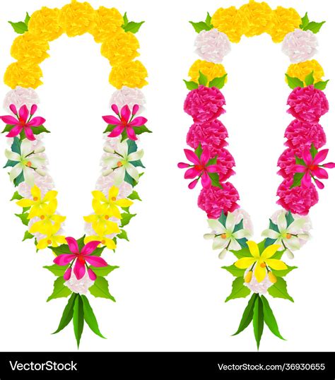 Indian flower garland mala beads for wedding Vector Image