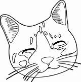 Easy Cat Face Coloring Pages sketch template