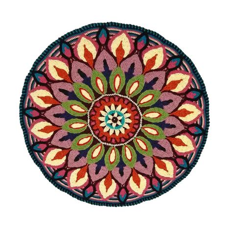 Macrame Round Floor Mat Rug Model Kokab - ShopiPersia