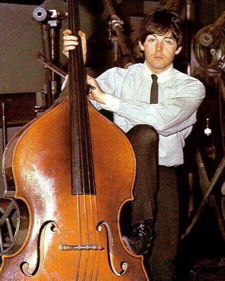 Paul McCartney with a large bass.☺♥ #bassists #thebeatles http://www ...