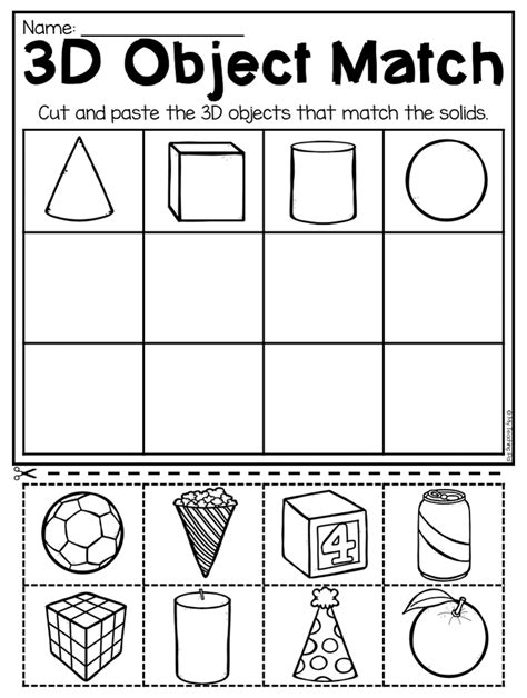 Sorting 3d Shapes Worksheet Kindergarten