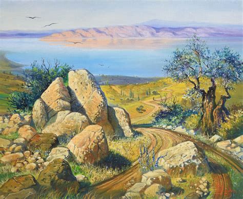 Nature Painting: Sea of Galilee by Alex Levin