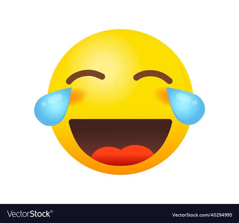 Emoji tears of joy sticker mood hahaha joke Vector Image