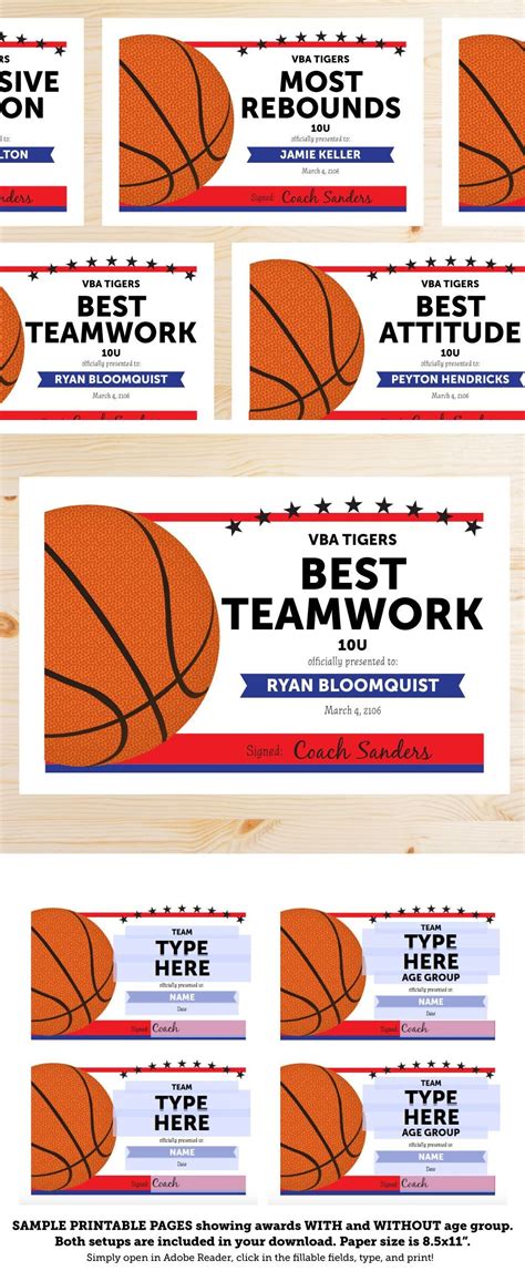 Great List Of Basketball Award Categories And Editable Basketball Pertaining To Basketball Camp ...