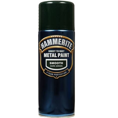 Hammerite smooth dark green metal paint 400ml aerosol