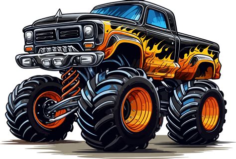 monster truck cartoon ai generate 25860257 PNG