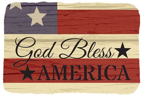 God Bless America Printed Stone