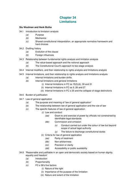 (PDF) Limitations on the Bill of Rights under the South African ...