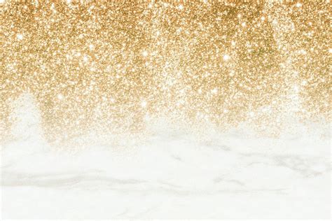 Gold glittery pattern on white marble background | free image by ...