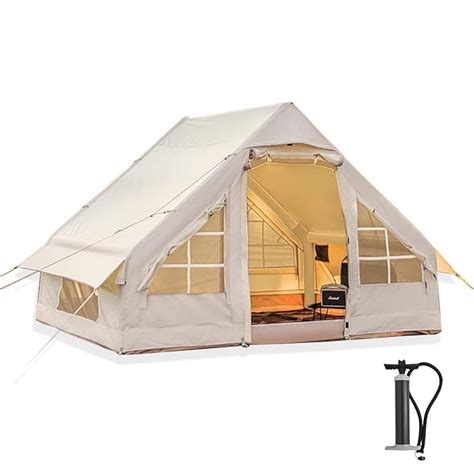 Buy Inflatable Camping Tent with Pump, 4 Person Glamping Tents, Easy ...