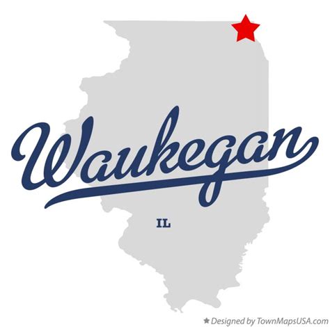 Map of Waukegan, IL, Illinois