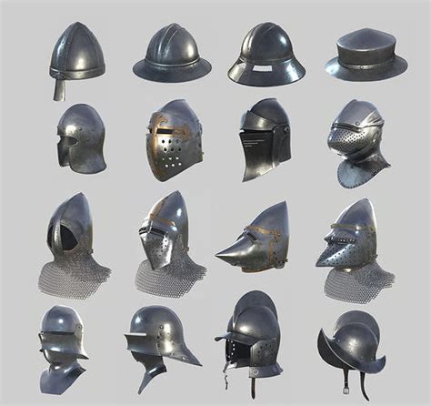 Medieval Helmets collection VR / AR / low-poly | CGTrader