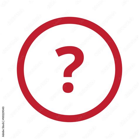 Flat red Question Mark icon in circle on white Stock Vector | Adobe Stock