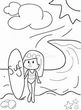 Surfing Girls Coloring Pages sketch template