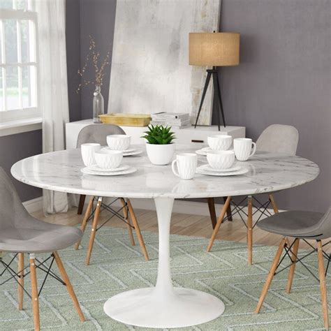 Wade Logan® Lippa 60" Round Artificial Marble Dining Table | Wayfair ...