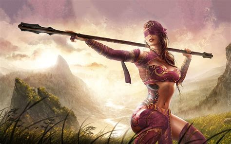 Warrior Woman - Female Fantasy Martial Artist - & Background, Girl ...