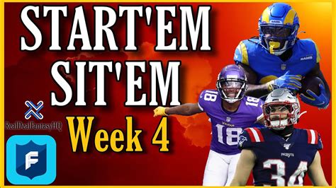 Start'em Sit'em Week 4 Fantasy Football - YouTube