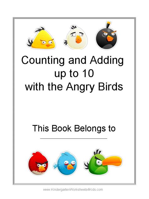Free Angry Birds Math Worksheets for Kindergarten