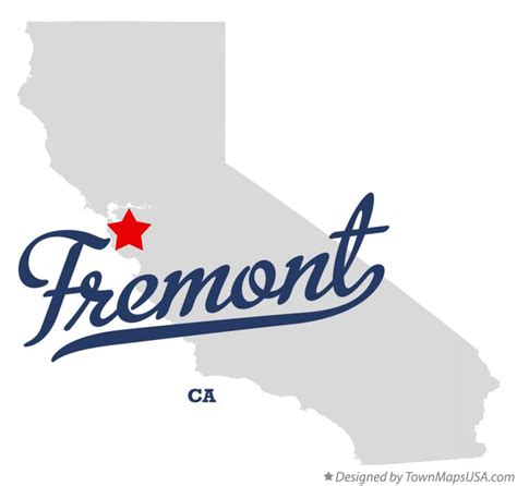 Map of Fremont, Alameda County, CA, California