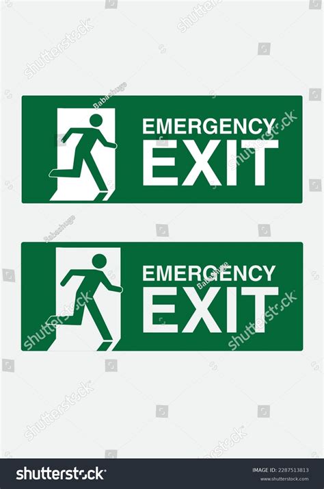 Emergency Exit Door Signage Vector Stock Vector (Royalty Free ...