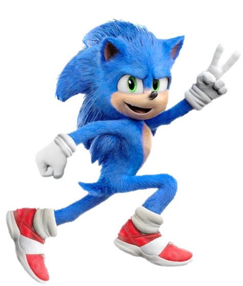 the sonic character is running with his arms in the air and one hand out to the side