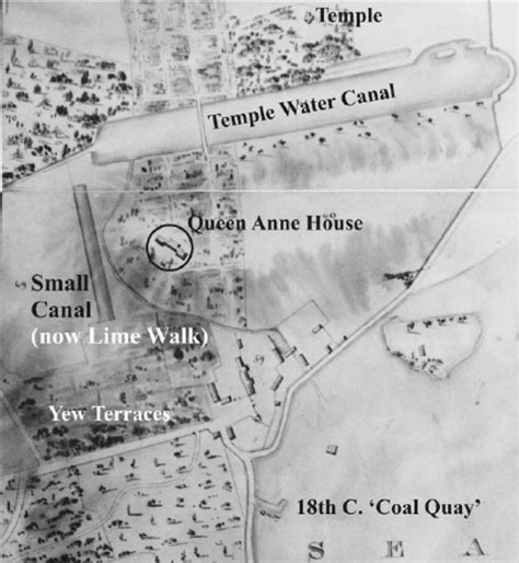 Late 18 th C. map of the Castle Ward site, showing in | Download ...