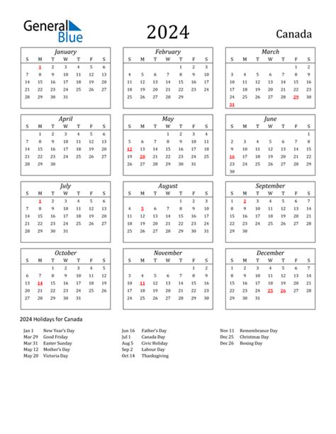 Canada 2023 Calendar With Holidays Printable - Time and Date Calendar ...