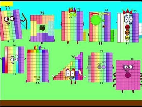 Numberblocks band 71-80, replaced with retro sound effects. - YouTube