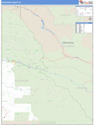 Shoshone County, ID Wall Map Basic Style by MarketMAPS