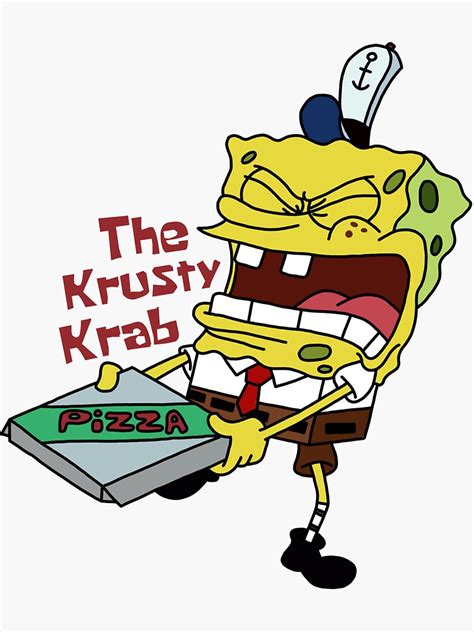 "Spongebob - Krusty Krab Pizza" Sticker by StickToSchnitz | Redbubble