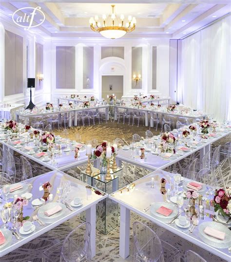 Great reception table layout, unique use of rectangle tables instead of round. | wedding recepti ...