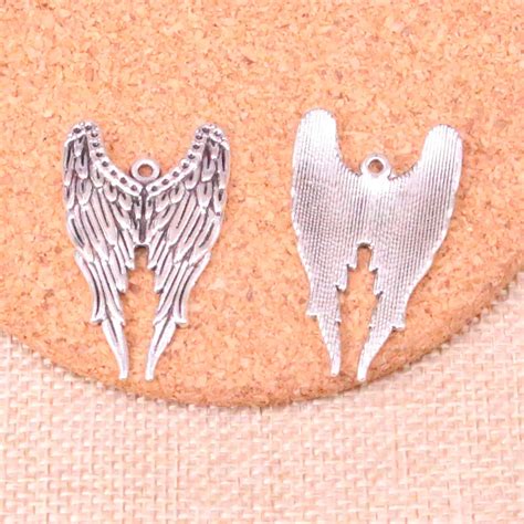 9pcs Tibetan Silver Plated angel wings Charms Pendants for Jewelry ...