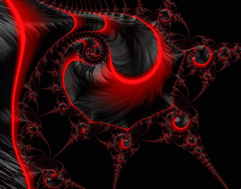 Glowing red and black abstract fractal art Digital Art by Matthias Hauser | Pixels