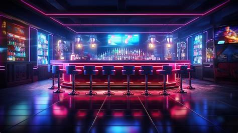 Premium AI Image | nightclub with bright lights